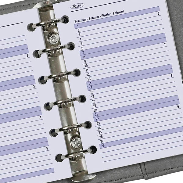 Kalpa Pocket recharge 2027 agenda semainier avec horaire,(1 semaine sur 2 pages) 4 langues 262598 - 5