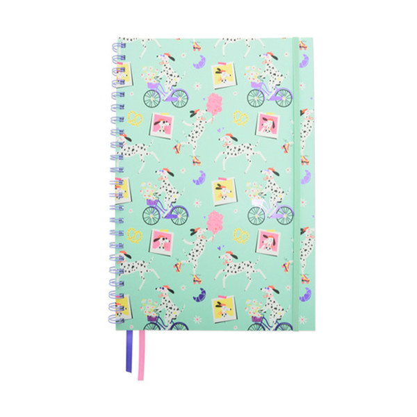 Kangaro Bonjour Babe cahier à spirale A4 ligné 70 g/m² 80 feuilles dalmatien à vélo 056702 - 1