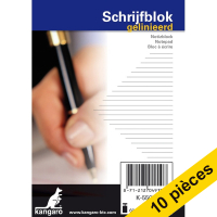 Offre: 10x Kangaro bloc de cours A7 ligné 60 g/m² 100 feuilles