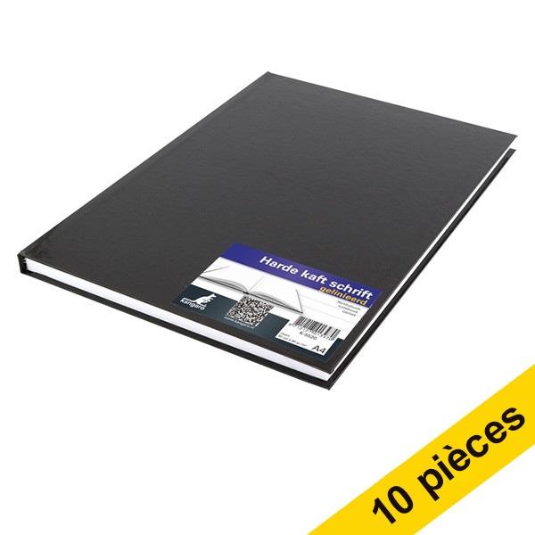 Offre: 10x Kangaro carnet relié A4 ligné 80 feuilles - noir 056760 - 1
