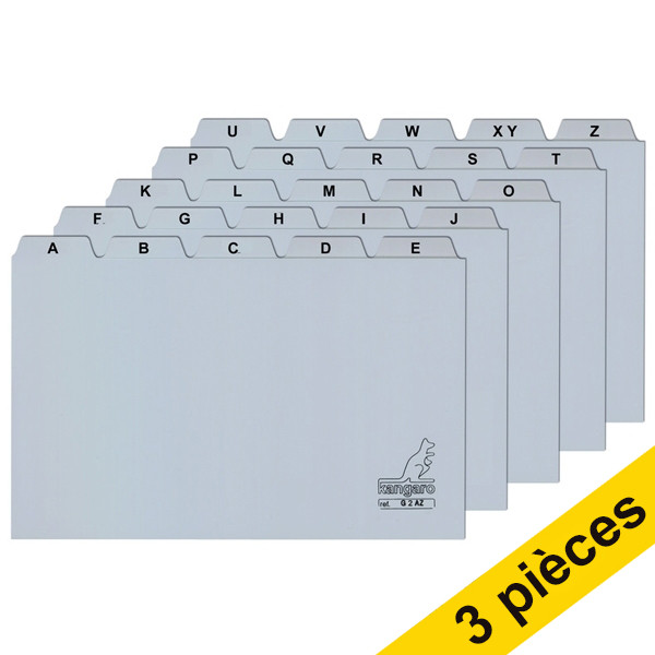 Offre: 3x Kangaro intercalaires pour boîtes à fiches 148 x 100/110 mm A6 (1 lot) - gris 205139 - 1