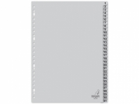 Kangaro intercalaires A4 en plastique avec 31 onglets (23 trous) - gris 205473