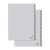 Kangaro intercalaires A4 en plastique avec 52 onglets (23 trous) - gris 206780 - 1