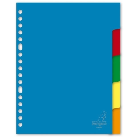 Kangaro intercalaires colorés en plastique A5 avec 5 onglets (17 trous) 206748 - 1