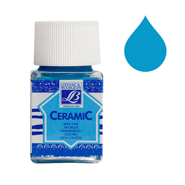 Lefranc Bourgeois Ceramic peinture pour verre et porcelaine 028 (50 ml) - bleu ciel 405119 - 1