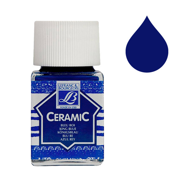 Lefranc Bourgeois Ceramic peinture pour verre et porcelaine 051 (50 ml) - bleu roi 405120 - 1