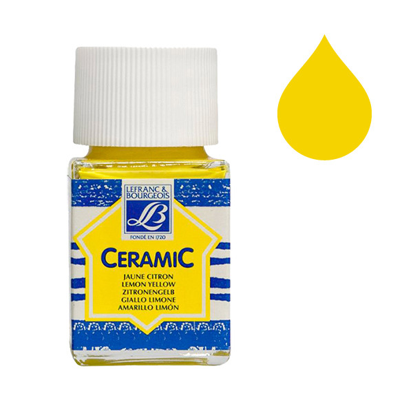 Lefranc Bourgeois Ceramic peinture pour verre et porcelaine 169 (50 ml) - jaune citron 405121 - 1