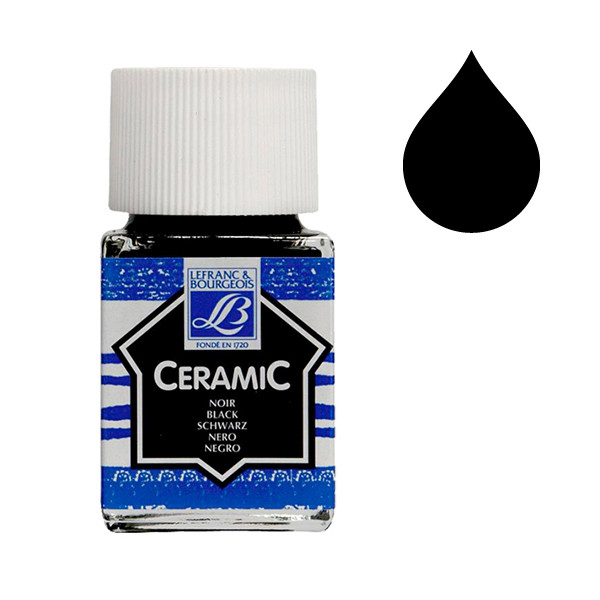 Lefranc Bourgeois Ceramic peinture pour verre et porcelaine 265 (50 ml) - noir 405123 - 1