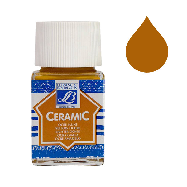Lefranc Bourgeois Ceramic peinture pour verre et porcelaine 302 (50 ml) - ocre jaune 405124 - 1