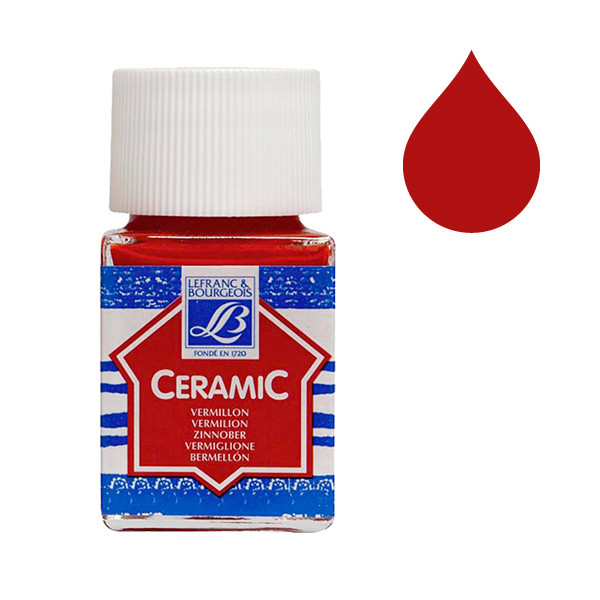 Lefranc Bourgeois Ceramic peinture pour verre et porcelaine 398 (50 ml) - vermillon 405126 - 1