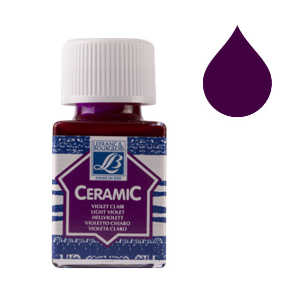 Lefranc Bourgeois Ceramic peinture pour verre et porcelaine 623 (50 ml) - violet clair 405130 - 1