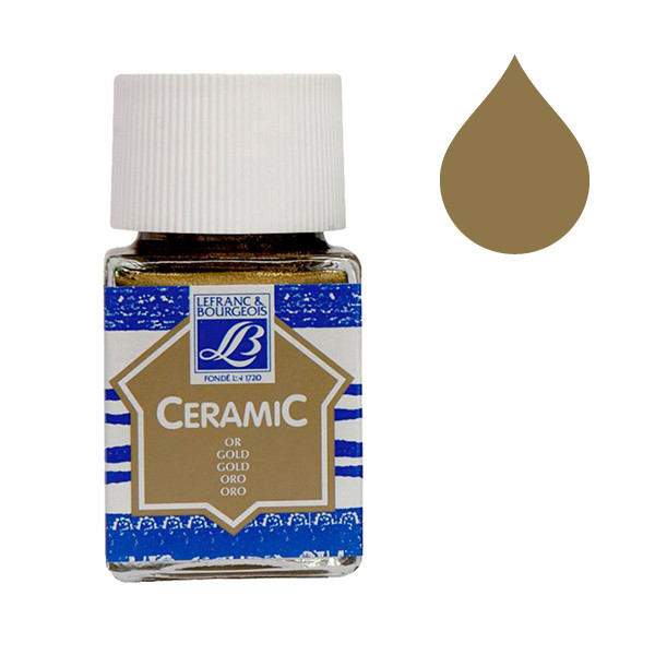 Lefranc Bourgeois Ceramic peinture pour verre et porcelaine 700 (50 ml) - or 405131 - 1