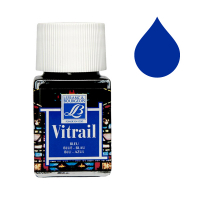 Lefranc Bourgeois Vitrail peinture pour verre et porcelaine 025 (50 ml) - bleu 405092