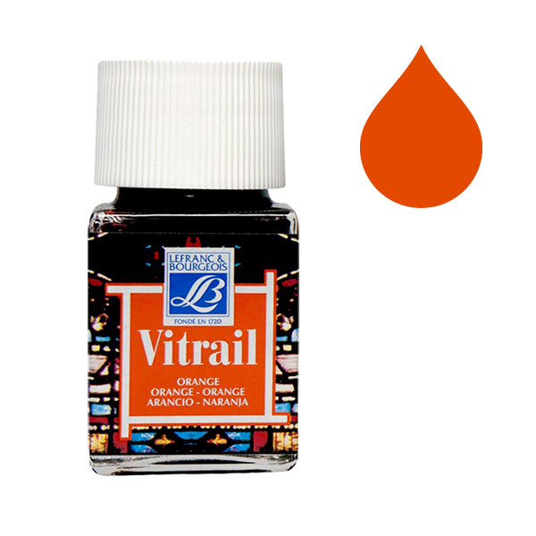 Lefranc Bourgeois Vitrail peinture pour verre et porcelaine 201 (50 ml) - orange 405111 - 1