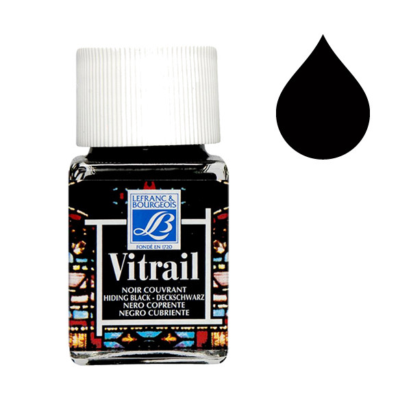 Lefranc Bourgeois Vitrail peinture pour verre et porcelaine 267 (50 ml) - noir couvrant 405102 - 1