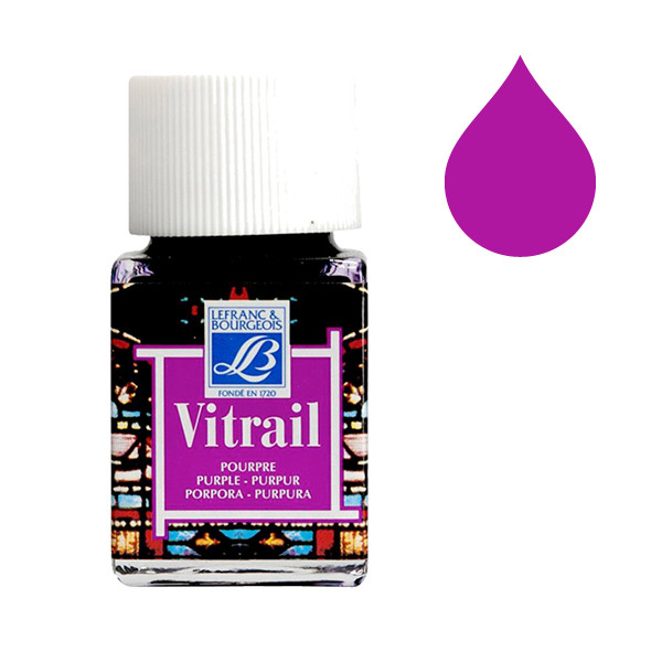 Lefranc Bourgeois Vitrail peinture pour verre et porcelaine 350 (50 ml) - violet 405103 - 1