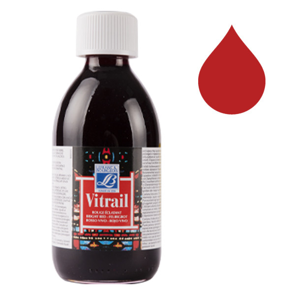 Lefranc Bourgeois Vitrail peinture pour verre et porcelaine 433 (250 ml) - rouge éclatant 405105 - 1