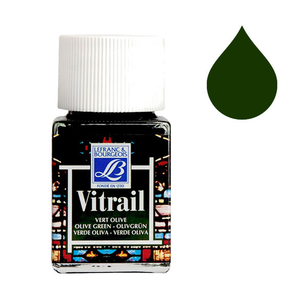 Lefranc Bourgeois Vitrail peinture pour verre et porcelaine 541 (50 ml) - vert olive 405108 - 1