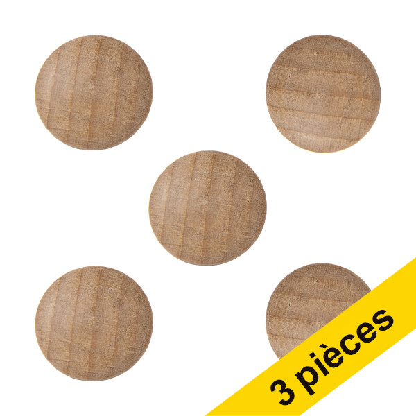 Offre : 3x Legamaster Wooden aimants (5 pièces) 262095 - 1