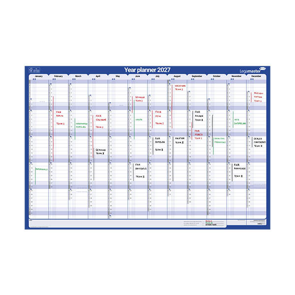 Legamaster planning annuel 2027 vertical 60 x 90 cm ANG 262594 - 2