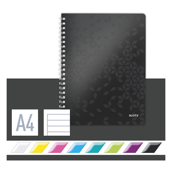 Leitz 4637 WOW cahier à spirale A4 ligné 80 g/m² 80 feuilles - noir 226218 - 3