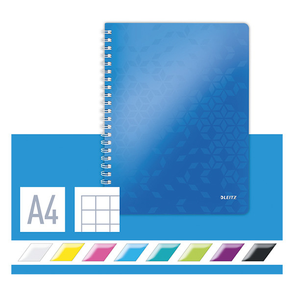 Leitz 4638 WOW cahier à spirale quadrillé A4 80 g/m² 80 feuilles (4 trous) - bleu métallisé 211988 - 3