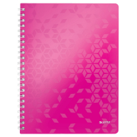 Leitz 4638 WOW cahier à spirale quadrillé A4 80 g/m² 80 feuilles (4 trous) - rose métallisé 211987