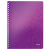 Leitz 4638 WOW cahier à spirale quadrillé A4 80 g/m² 80 feuilles (4 trous) - violet métallisé 211991 - 1