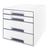 Leitz 5213 WOW module de classement (4 tiroirs) - blanc/gris 226053 - 1
