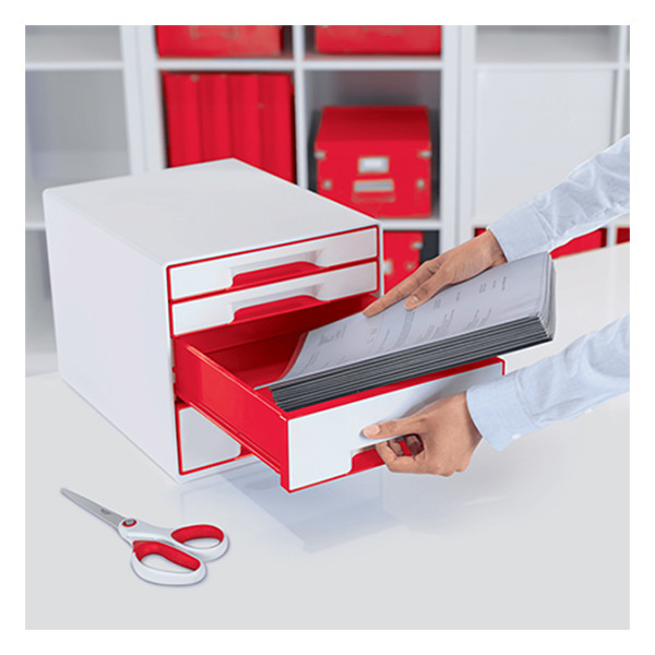 Leitz 5213 WOW module de classement (4 tiroirs) - rouge 227651 - 4