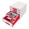 Leitz 5214 WOW module de classement (5 tiroirs) - rouge 227652 - 2
