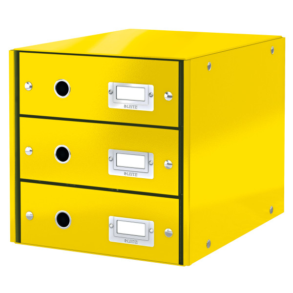 Leitz 6048 WOW module de classement (3 tiroirs) - jaune 226163 - 1