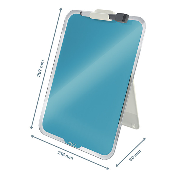 Leitz Cosy chevalet de bureau en verre avec marqueur - bleu serein 226428 - 4