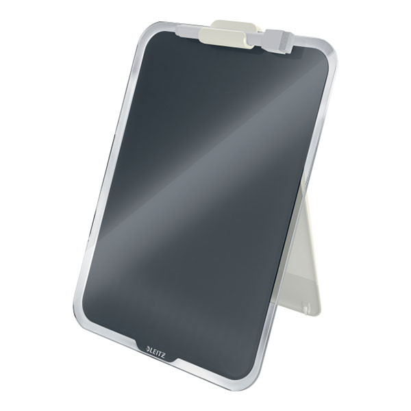 Leitz Cosy chevalet de bureau en verre avec marqueur - gris velours 226429 - 1