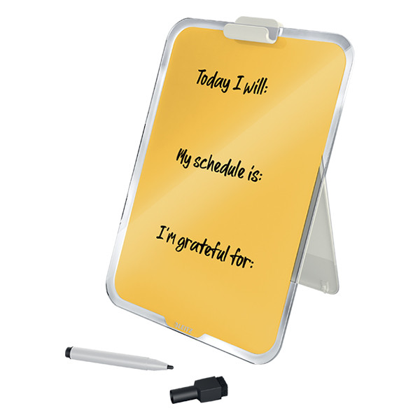 Leitz Cosy chevalet de bureau en verre avec marqueur - jaune foncé 226427 - 3