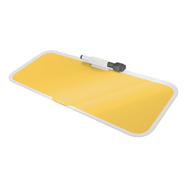 Leitz Cosy porte-bloc en verre avec marqueur - jaune foncé 226424 - 1
