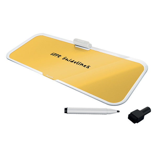 Leitz Cosy porte-bloc en verre avec marqueur - jaune foncé 226424 - 2