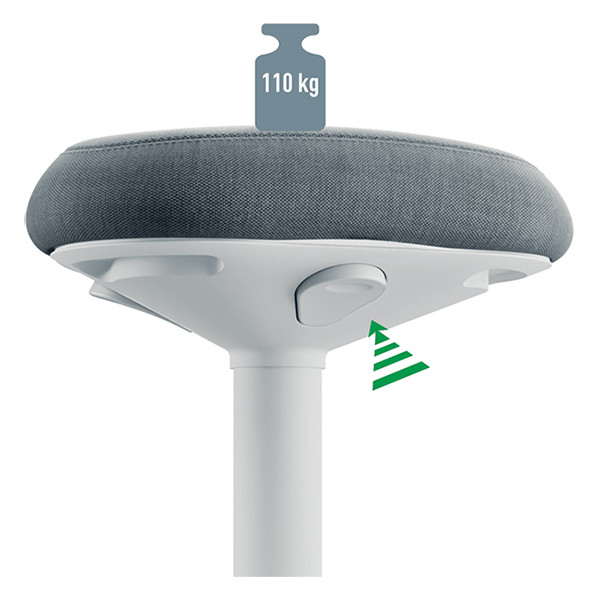 Leitz Ergo Active tabouret avec réglage pneumatique - gris clair 202761 - 3
