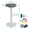 Leitz Ergo Active tabouret avec réglage pneumatique - gris clair 202761 - 6