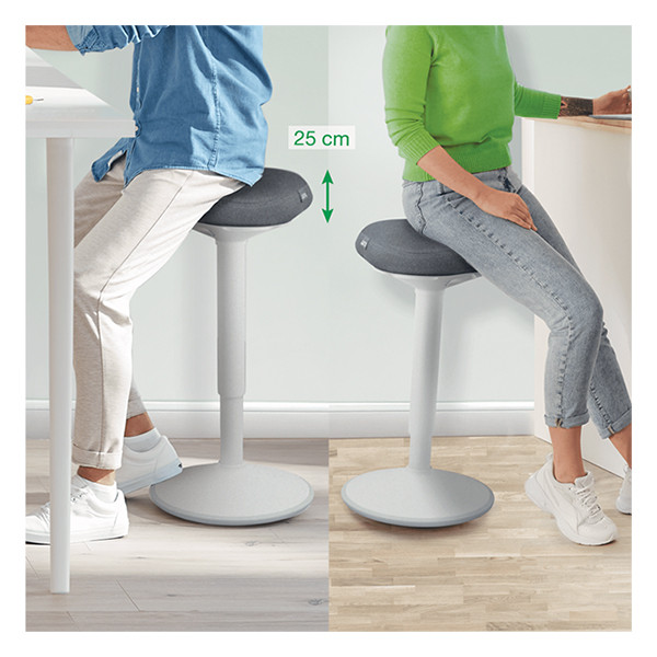 Leitz Ergo Active tabouret avec réglage pneumatique - gris clair 202761 - 8