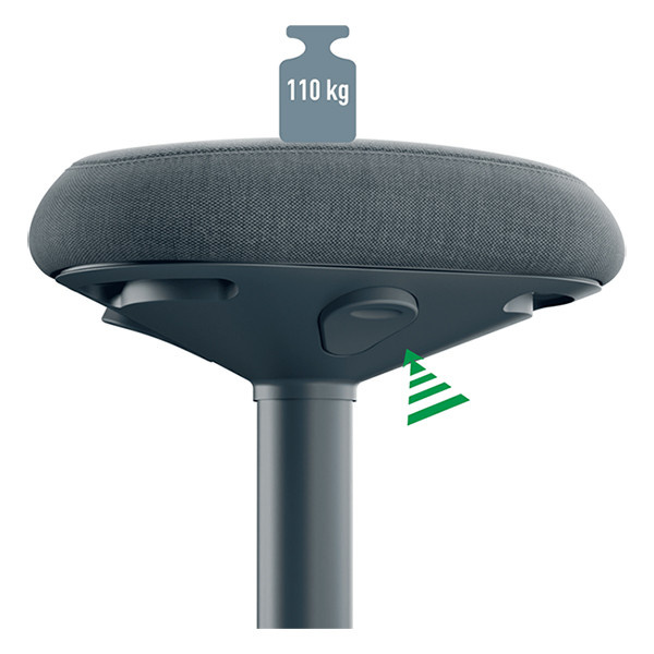 Leitz Ergo Active tabouret avec réglage pneumatique - gris foncé 202763 - 3