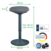 Leitz Ergo Active tabouret avec réglage pneumatique - gris foncé 202763 - 6