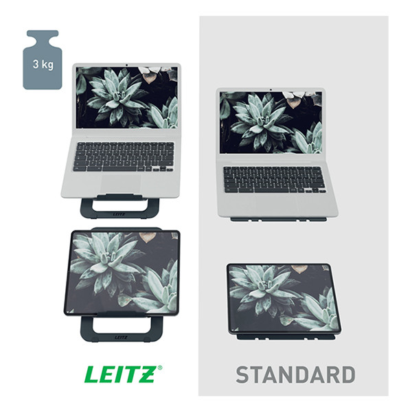 Leitz Ergo support pour ordinateur portable réglable ultra-plat en aluminium - gris foncé 202509 - 10
