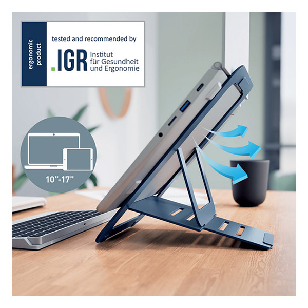 Leitz Ergo support pour ordinateur portable réglable ultra-plat en aluminium - gris foncé 202509 - 9