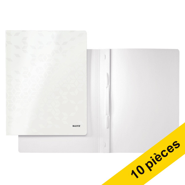 Offre : 10x Leitz 3001 WOW pochette de devis blanc métallisé 280029 - 1