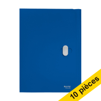 Offre : 10x Leitz Recycle chemise à 3 rabats A4 en plastique avec fermeture - bleu