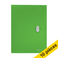 Offre : 10x Leitz Recycle chemise en plastique à 3 rabats A4 avec fermeture - vert