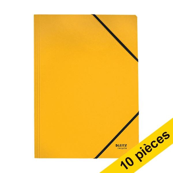 Offre : 10x Leitz Recycle farde à élastique en carton A4 - jaune 227580 - 1
