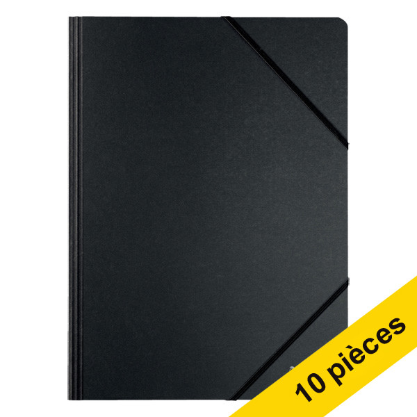 Offre : 10x Leitz Recycle farde à élastique en carton A4 - noir 280024 - 1