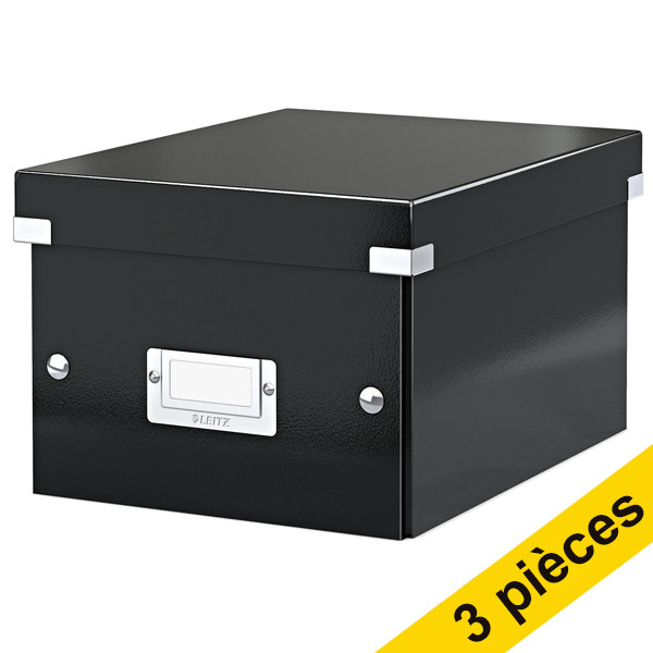Offre : 3x Leitz 6043 WOW petite boîte de rangement - noir 211141 - 1